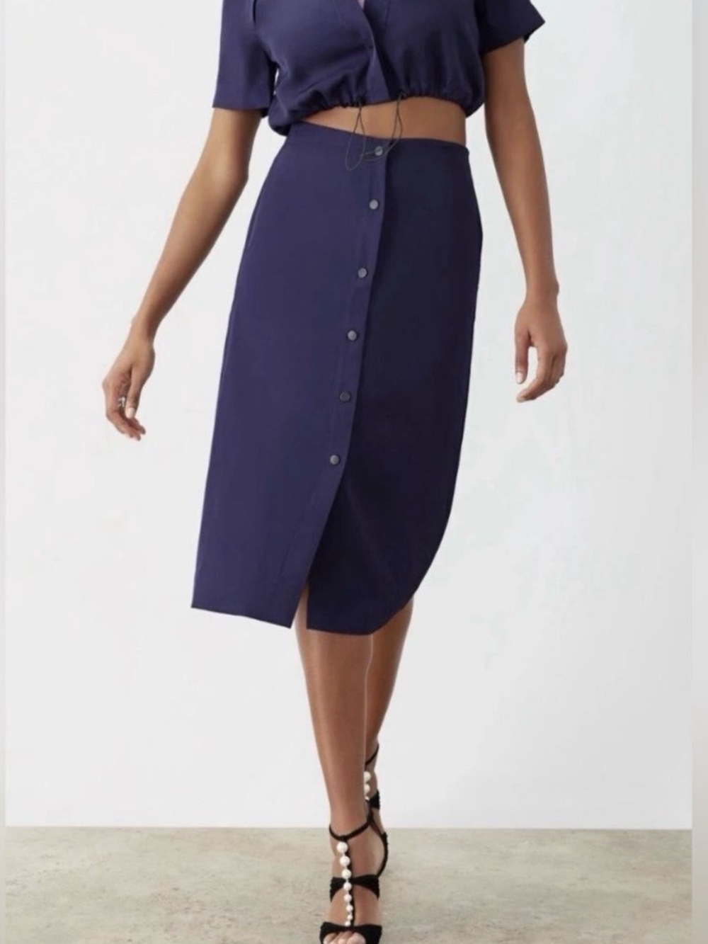 NWT GSTQ Baseline MIDI Skirt in Midnight Navy XXL
